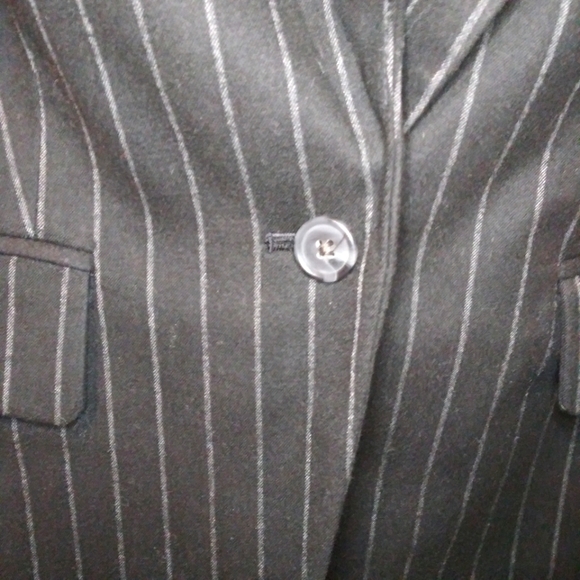 Banana Republic Aria Black Flannel Pin Stripe Blazer - Picture 6 of 14